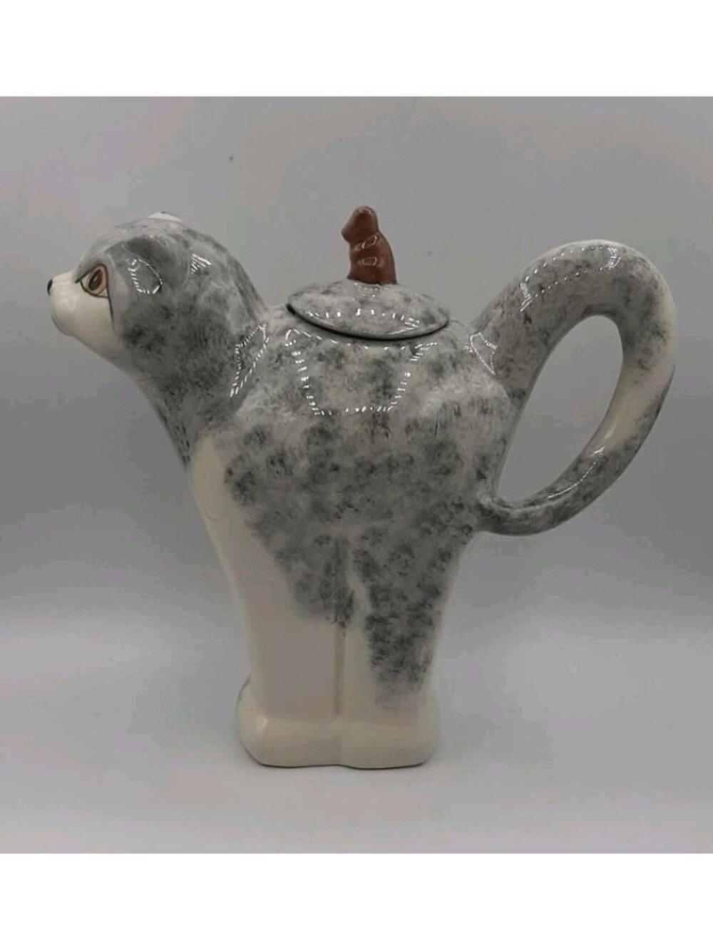 Rare Vintage 80s Art Deco Carltonware Teapot Cat and Mouse Novelty England